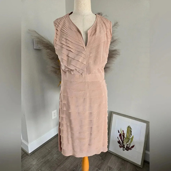 MarcCain Silk Layered Knit Dress sz 3 - Picture 1 of 9